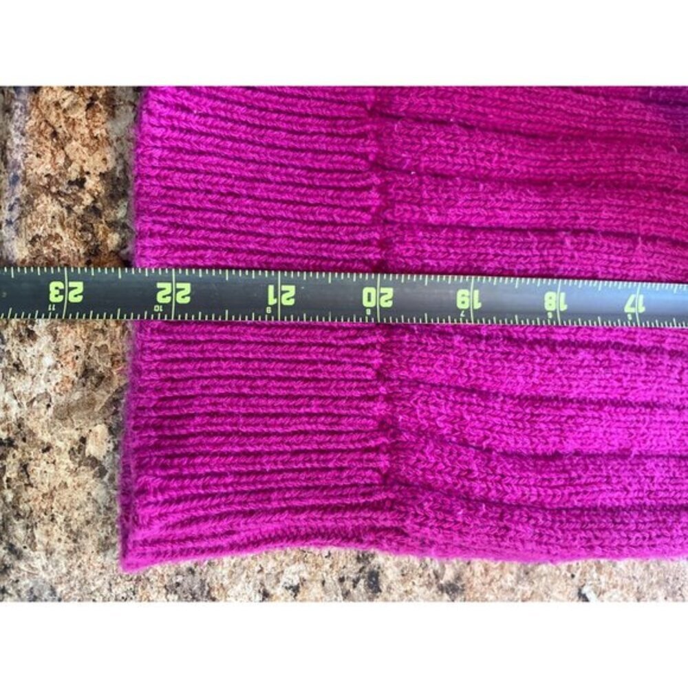 Lizwear Ribbed Knit Sweater Crewneck Long Sleeve Pullover‎ Top Magenta Pink - Picture 6 of 8